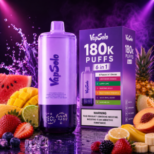 VapSolo 180K Puffs 6in1 Strawberry Banana eldobható vape – 6 íz egy készülékben