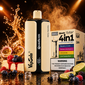 VapSolo Quads 4in1 vanília színű 80000 Puff eldobható vape – 4 frissítő íz egy készülékben